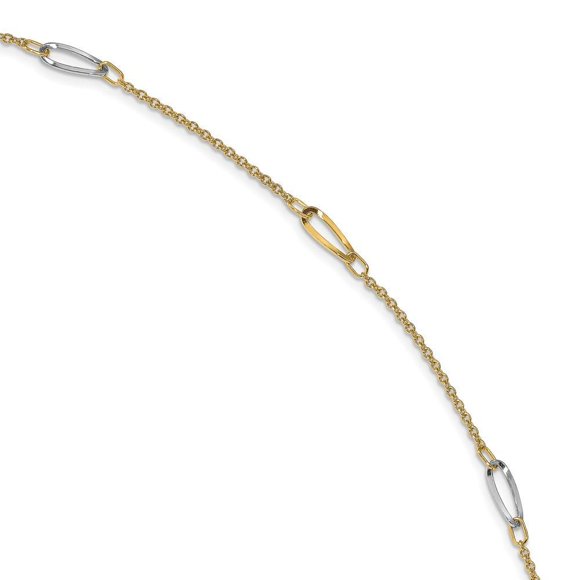 Leslie's Cheville Polie Or Bicolore 14k