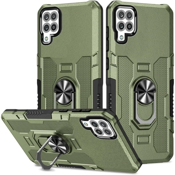 HCTian Case for Galaxy A12/Samsung A12/Galaxy M12/F12 SM-A125U Case, Heavy Duty Kickstand Holder Built-in Magnetic Car Mount Shockproof Camera Protective Phone Cover for Samsung Galaxy A12