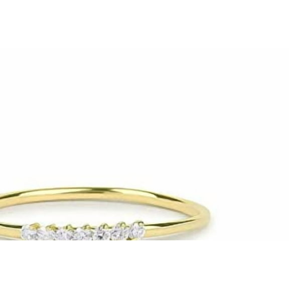 HeartsAndYou Dainty Minimalist Women Engagement Ring for Women 0.5ct Round Moissanite 18k Yellow Gold Over Silver