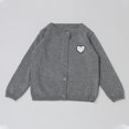 thumbnail image 2 of XXWXYD Girls Cable Knit Sweater Cardigan Toddler Heart Embroidery School Unifor𝗆s Kids Long Sleeve Casual Knitted Outerwear Girls Knit Cardigan Back-To-School, 2 of 5
