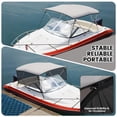 thumbnail image 3 of Bimini Tops for Boats 3 Bow, Aluminum Frame Boat Cover with Waterproof 600D Marine Grade Canvas, Fits 61"-66" Width, 2 Rear Support Poles, Adjustable Straps, Storage Boot, Light Grey, 3 of 6