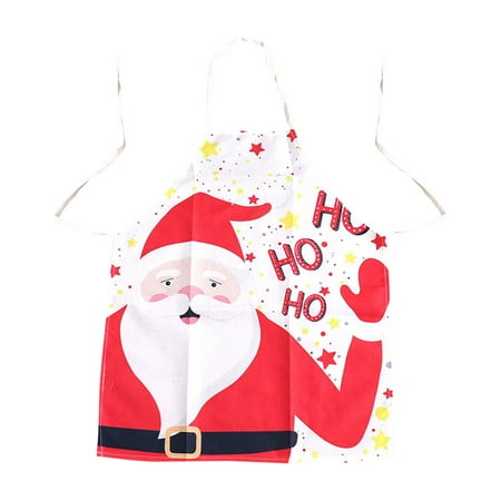 

Christmas Fabric Printing Old Man Christmas Decorations Restaurant Bar Party Apron