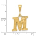thumbnail image 4 of 14k Yellow Gold Textured Initial M Charm Pendant, 4 of 4