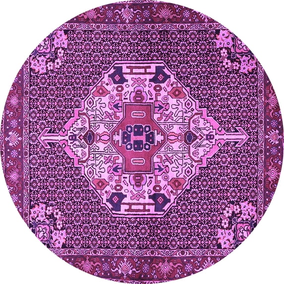 Ahgly Company Indoor Round Persian Purple Traditional Area Rugs, 5' Round