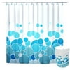 Elite Home Fashions 3-Piece Shower Curtain, Hooks, and Hamper Set, Circle