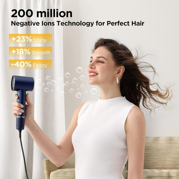 Hair Dryer 110 000 RPM Air Sonic High Speed Blow Dryer for Fast Drying Cool Care Dry Mode Display 200 Million Negative Ionic PARWIN PRO BEAUTY 1875W Hair Dryer with Diffuser Prussian Blue Walmart