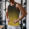 thumbnail image 5 of Pofeuu Gold Glitter Gradient Print Men's Workout Tank Tops Sleeveless Muscle Gym Shirt Quick Dry-3X-Large, 5 of 7