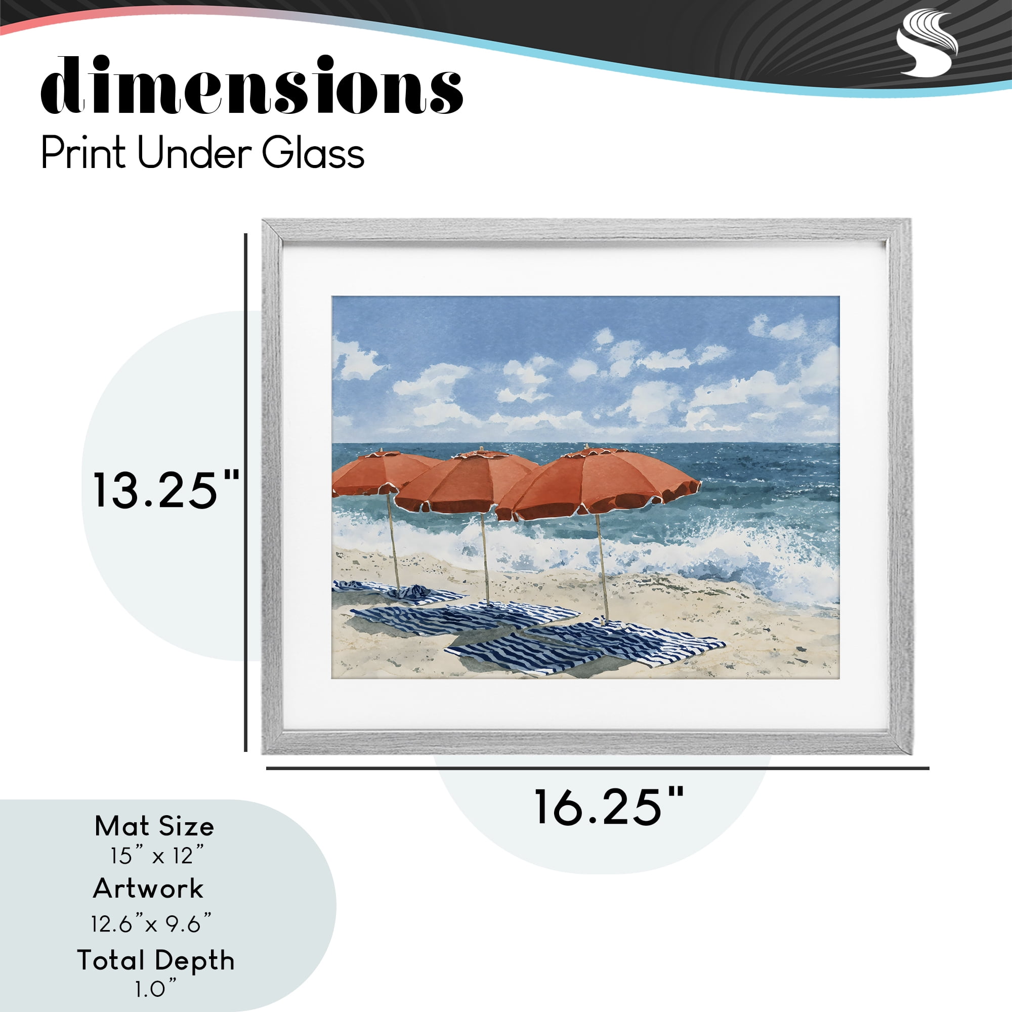 Stupell Industries Shade From The Sun Gray Framed Print Under Glass, design by Franklyn Gregory