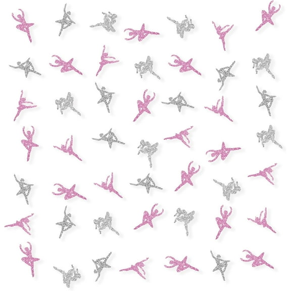 Set of 100 Ballerina Confetti, Ballet Dancer Table Decorations for Girl's Birthday, Dacing Girl Paper Confetti, Baby Shower Table Scatter Decorations