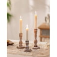 thumbnail image 5 of NUPTIO Taper Candle Holders Wood: Set of 3 Rustic Wooden Candlestick Holder - Vintage Candleholder for Fall Thanksgiving Christmas Fireplace Table Decor, 5 of 6