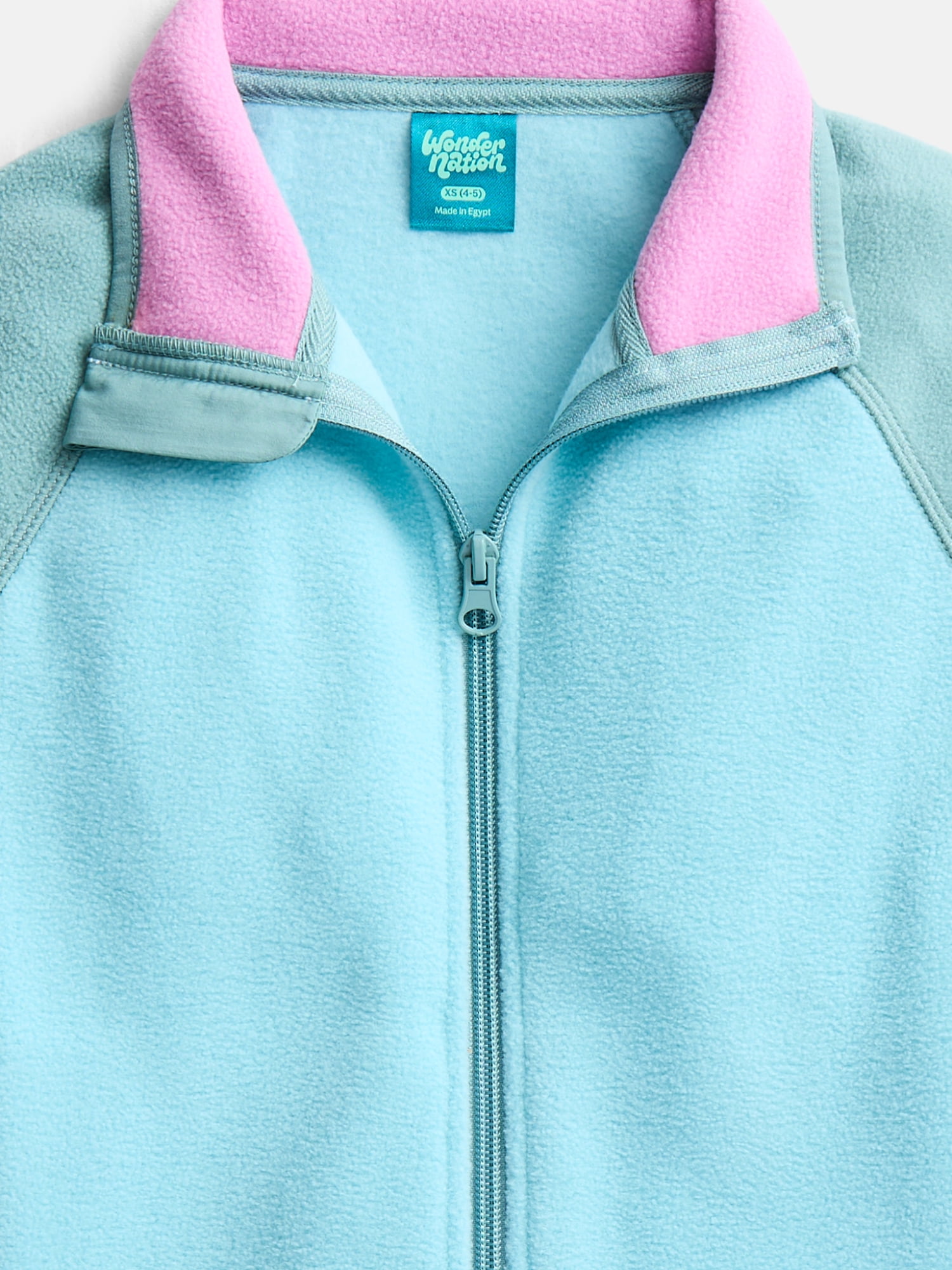 Wonder Nation Girls Microfleece Full Zip Jacket, Sizes 4-18 & Plus