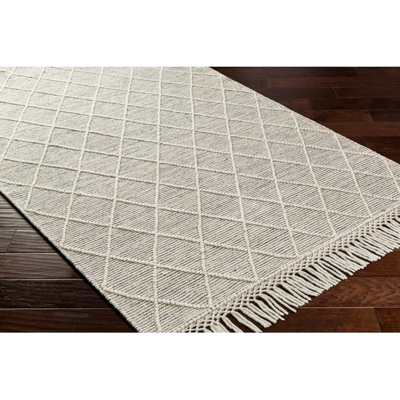 Hauteloom Ezria Wool Living Room, Bedroom Area Rug - Beige, Gray - 2'3" x 3'9"