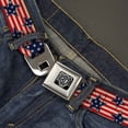 thumbnail image 2 of Buckle-Down Belt, Seatbelt Buckle Belt, Americana Stars Stripes Red White Blue White, Youth 22 to 32 Inches, 2 of 9