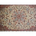 thumbnail image 4 of AHMEDANI Awesome Cream Floral Medallion Area Rug Hand Knotted Silk Wool Carpet (6 x 4)', 4 of 9