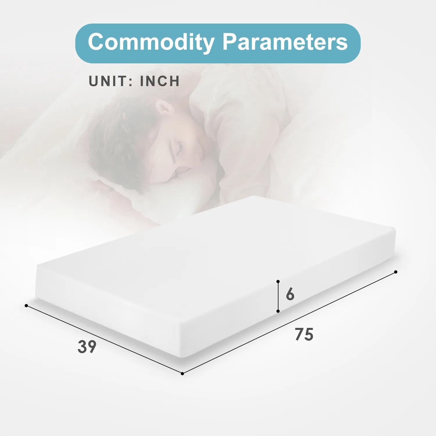XF XINFENG Gel Memory Foam Twin Mattress - 6" Medium-Firm, Pressure-Relieving & Cool Sleep, CertiPUR-US Certified, Bed-in-a-Box (Twin Size)