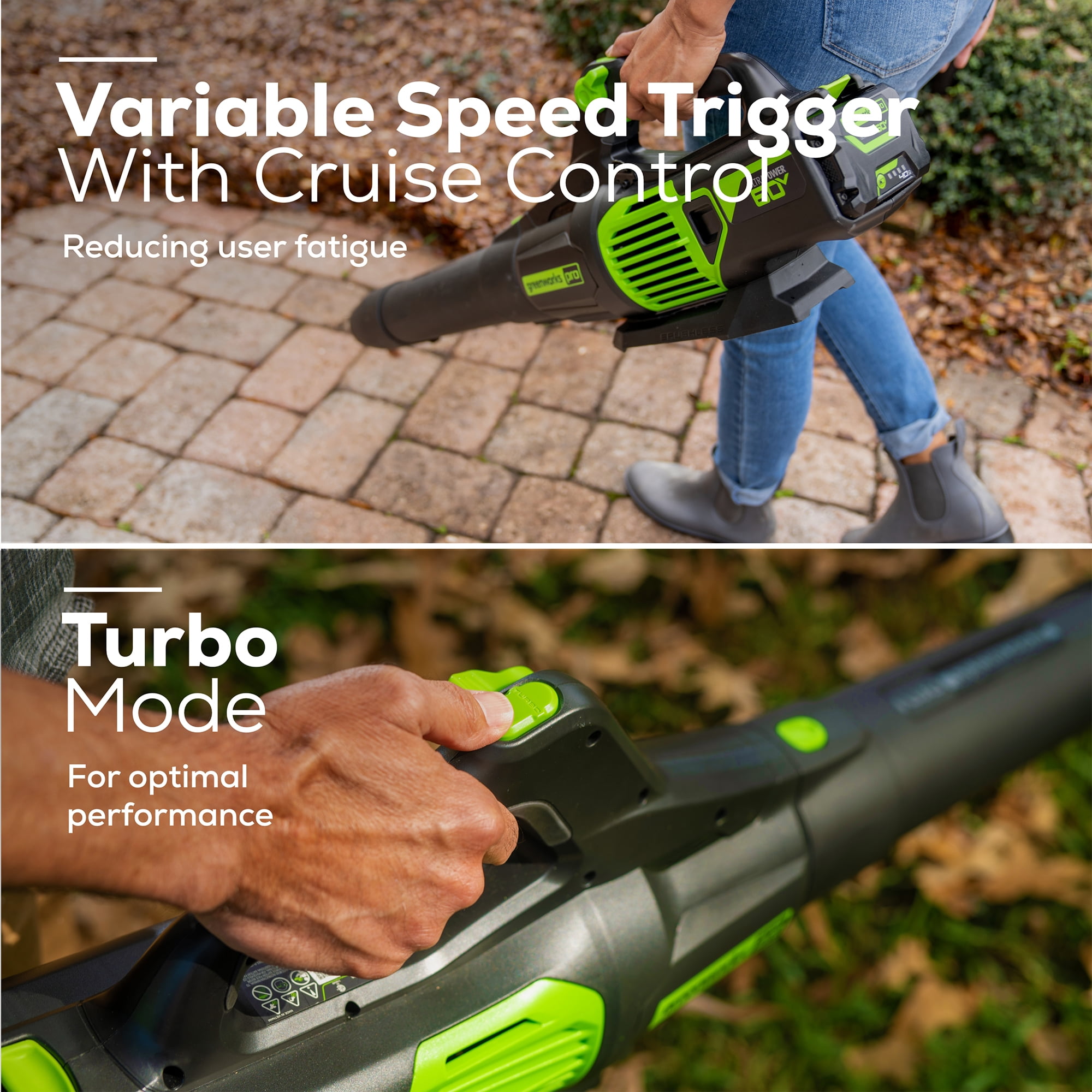 Greenworks 60V (610 CFM / 130 MPH) Cordless Leaf Blower, High Power, Lightweight & Quiet Operation for Wet Leaves, Driveways and Dense Gravel, Includes 2.5Ah Battery & 5A Rapid Charger