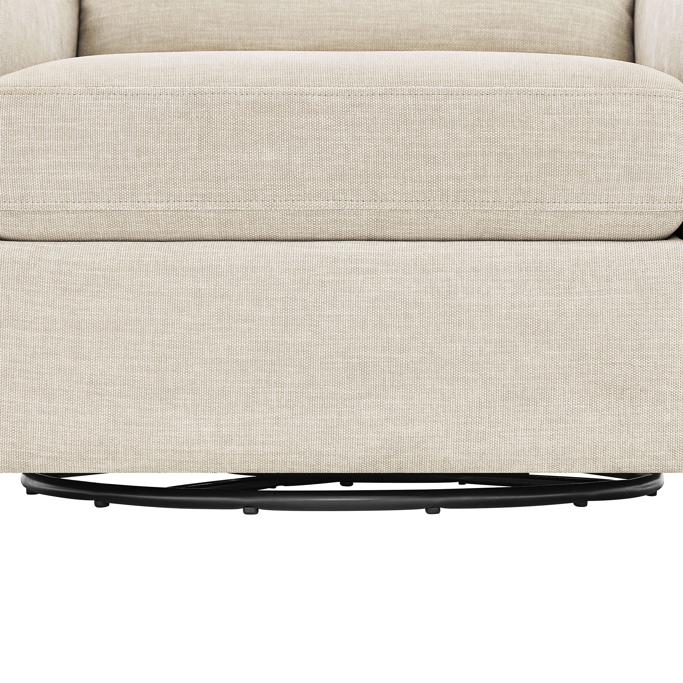 My Texas House Roan Swivel Accent Chair, Cream Fabric Upholstery