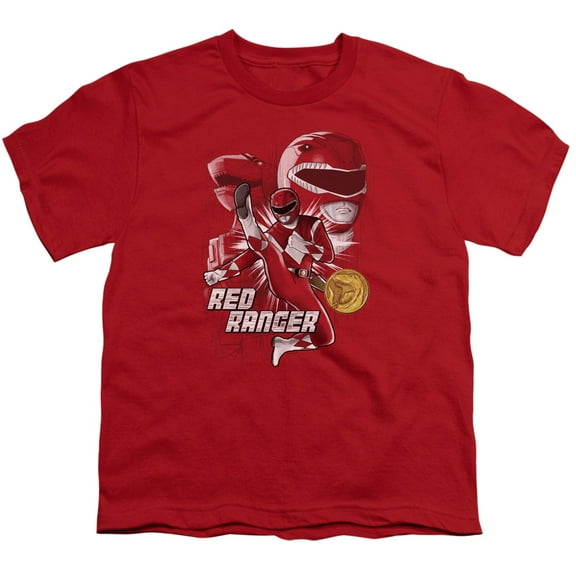 Power Rangers - Red Ranger - Youth Short Sleeve Shirt - Large
