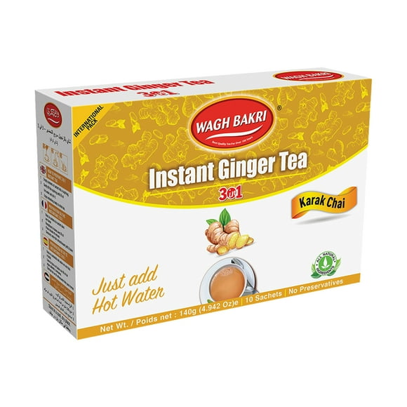 Wagh Bakri Tea Instant Ginger 3-in-1, Wagh Bakri Tea Instant Ginger 3-in-1 140g