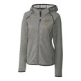 thumbnail image 2 of Women's Cutter & Buck Heather Gray George Mason Patriots Mainsail Sweater-Knit Full-Zip Hoodie, 2 of 3