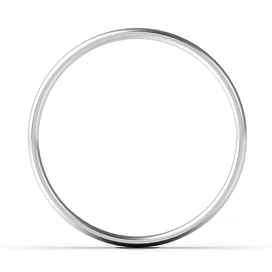 Sz 4.0 Solid 10K White Gold 3MM Plain Dome Comfort Fit Wedding Band Ring