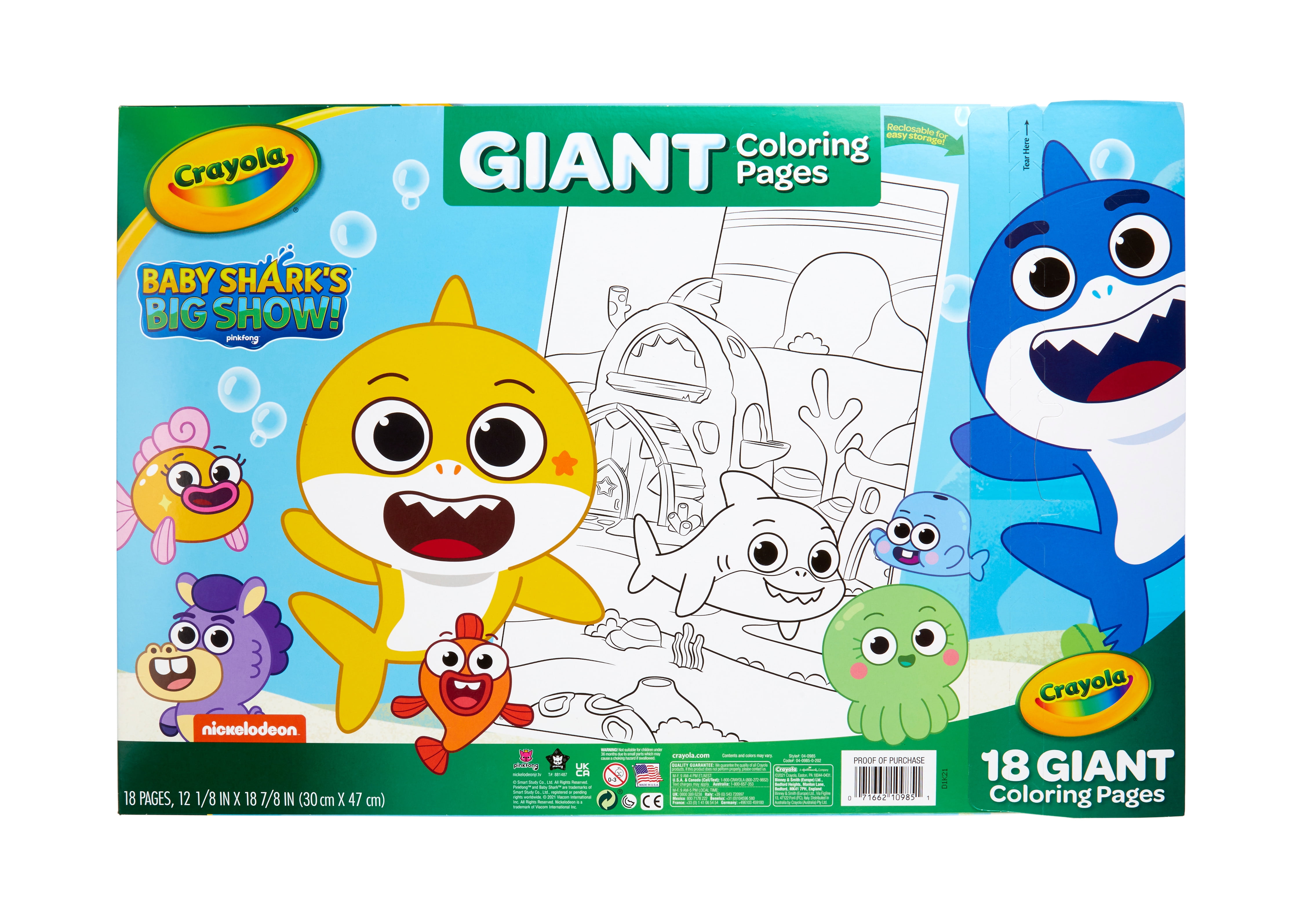 Crayola® Baby Shark Giant Coloring Pages, 24 pk - Fred Meyer