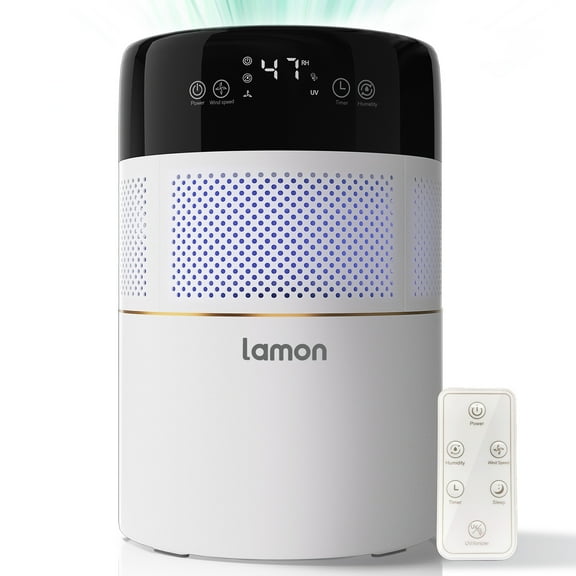 Lamon® Evaporative Humidifier, 400ml/H Cool Moisture Humidifier and Air Purifier with Anion & Filter for Baby, Kid Bedroom, Quiet Work Humidifiers, Sleep Mode, 4.5L(1.2G)