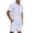 White, variant on Hurxie Men Summer Casual Short Sets Solid Short Sleeve Pocket Button Down Shirt Elastic Shorts 2 Piece Outfits Tracksuit White,L