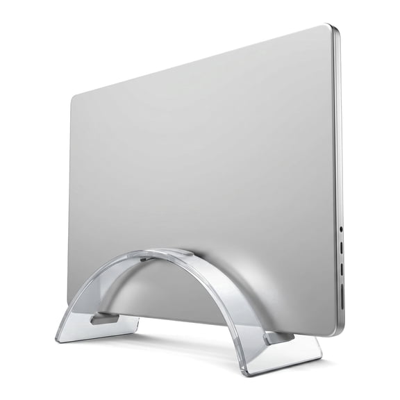 Acrylic Vertical Laptop Stand for Desk – Sturdy Desktop Notebook Dock, Space‑Saving Vertical Laptop Holder Organizer