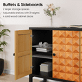 thumbnail image 6 of Tcbosik Sideboard Buffet Cabinet with Storage, 55" Accent Cabinet with 4 Doors, Credenza with Adjustable Shelves, Coffee Bar Cabinet for Entryway, Kitchen, Living Room, Orange & Yellow, 6 of 7