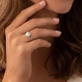 thumbnail image 2 of PEORA 14K White Gold Halo Engagement Ring and Wedding Band Bridal Set for Women, 1 Carat Round Shape, F-G Color, VVS Clarity, Size 4.5, 2 of 3