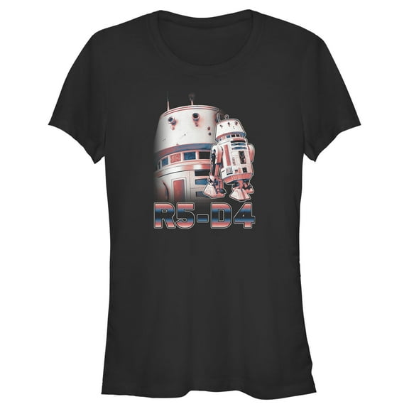 Junior's Star Wars: The Mandalorian R5-D4 Portrait Graphic Tee Black Large
