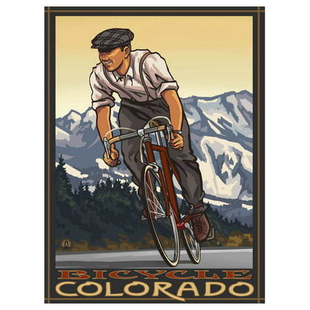 Bicycle Colorado Downhill Biker Mountains Giclee Art Print Poster by Paul A. Lanquist (9