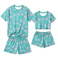 thumbnail image 5 of Halloween Family Matching Pajamas Sets, Halloween Cute Ghost Pumpkin Loungewear, Short Sleeve Top & Elastic Waist Shorts, Halloween Casual Couple PJS Festival for Home Relaxation Wear, 5 of 6