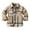 Beige*, variant on Boys Shirt Lapel Collar Long Sleeve Khaki Plaid Print Dual Pocket Button Front Flannel Shirt Jacket Khaki