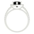 thumbnail image 4 of 2.38 ctw with Simulated Diamond Halo Accents Anniversary Ring for Women | Pear Cut Natural Onyx | Hyperallergenic Solid 14K White Gold, 4 of 5