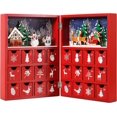thumbnail image 1 of Calendario de Adviento de madera reutilizable para llenar centros de mesa, decoración de mesa, calendario de Adviento de Casa Blanca de Navidad de madera, 1 of 4