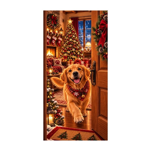 PANCHENH Christmas Front Door Cover Elastic Door Decorations For Christmas Festive Party Home