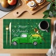thumbnail image 2 of Saint Patrick's Day Placemats Set of 4, Spring Green Truck Lucky Grasses Check Placemats for Dining Table, Place Mats for Kitchen Tabletop, Waterproof Wipeable Dining Table Mats Set, 2 of 9