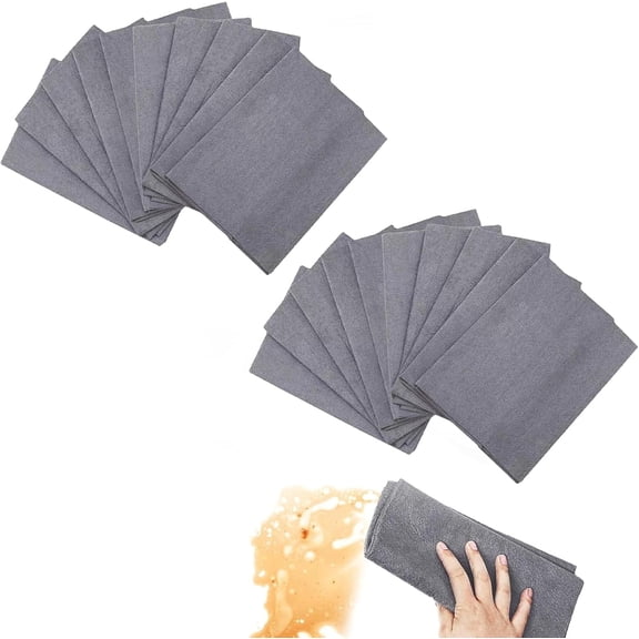Non-Woven - Super Absorbent 11.8" x 11.8" Lint-Free Cleaner, 20Pcs Multi-Purpose Cleaning Cloth, Reusable Thickened Magic Cloth