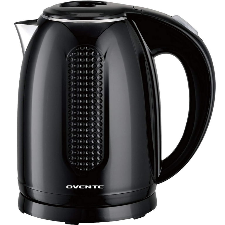 Ovente 1.7L Electric Kettle, Double Wall 304 Stainless Steel Water Boiler, Auto