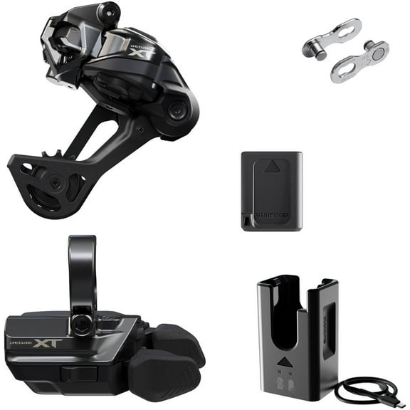 Shimano Deore XT M8250 Di2 Wireless Upgrade Kit - M8250-SGS Rear Derailleur, M8250-R Shifter, Battery, Charger, Quick