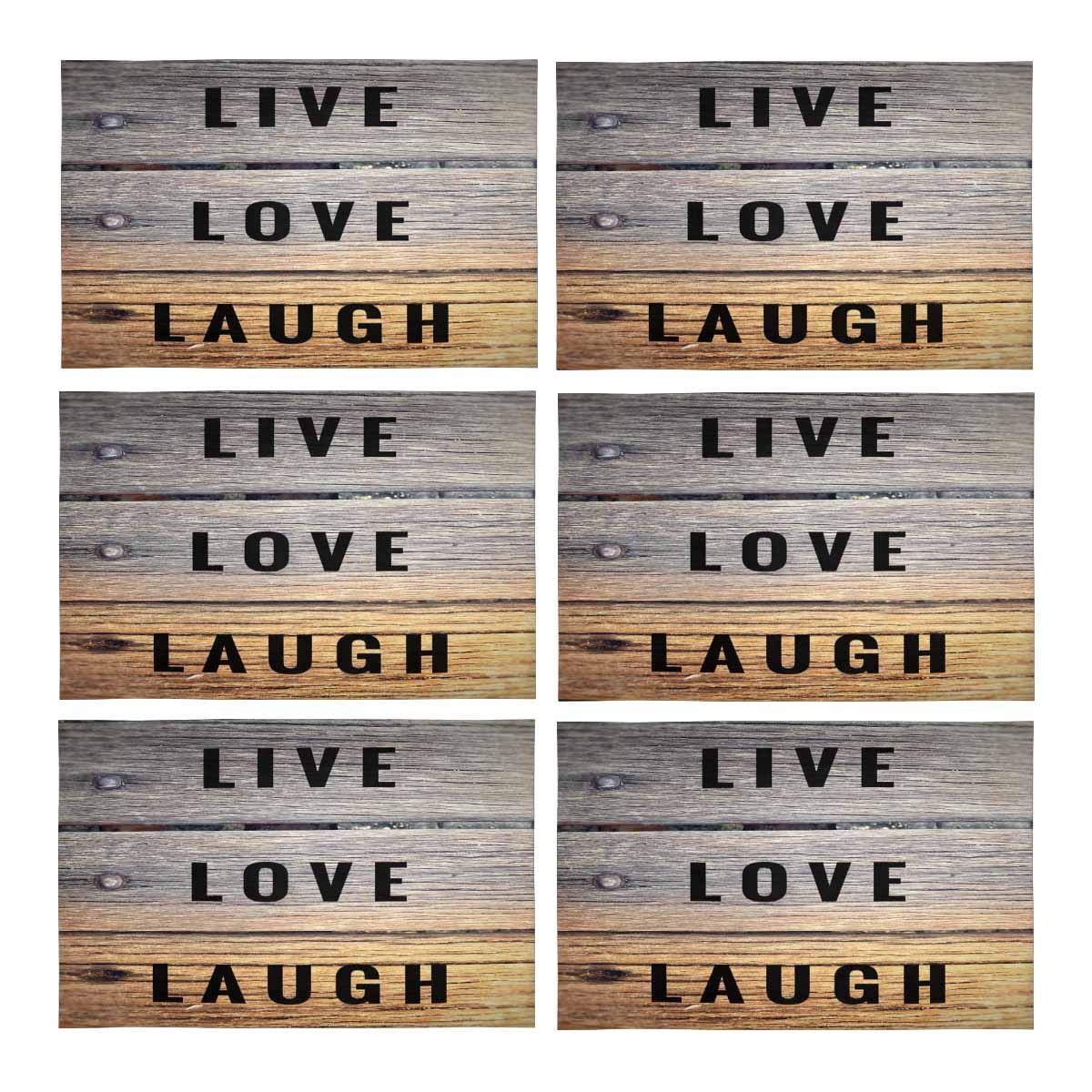 MKHERT Motivational and Inspirational Quotes Live Love Laugh Placemats Table Mats for Dining