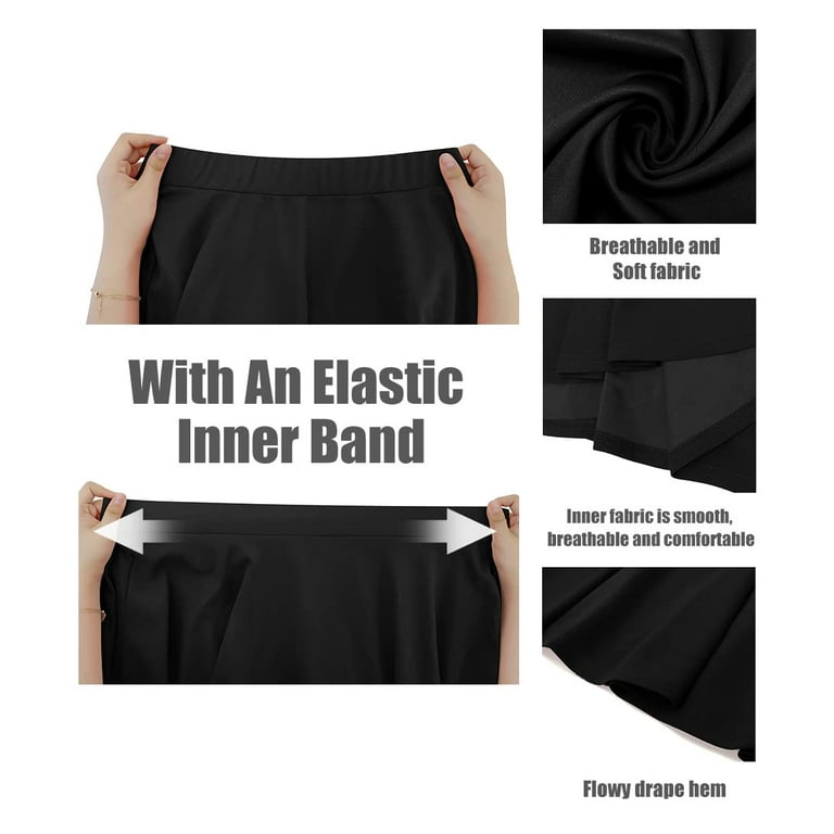 TIYOMI Plus Size Skirts Black Stretchy Hidden Zipper Mini