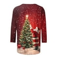 thumbnail image 4 of Christmas Tops for Women Camisole Tops Pack Black 3/4 Sleeve Shirts Pack Fitted Plus Size Blouses Dressy 4X, 4 of 5