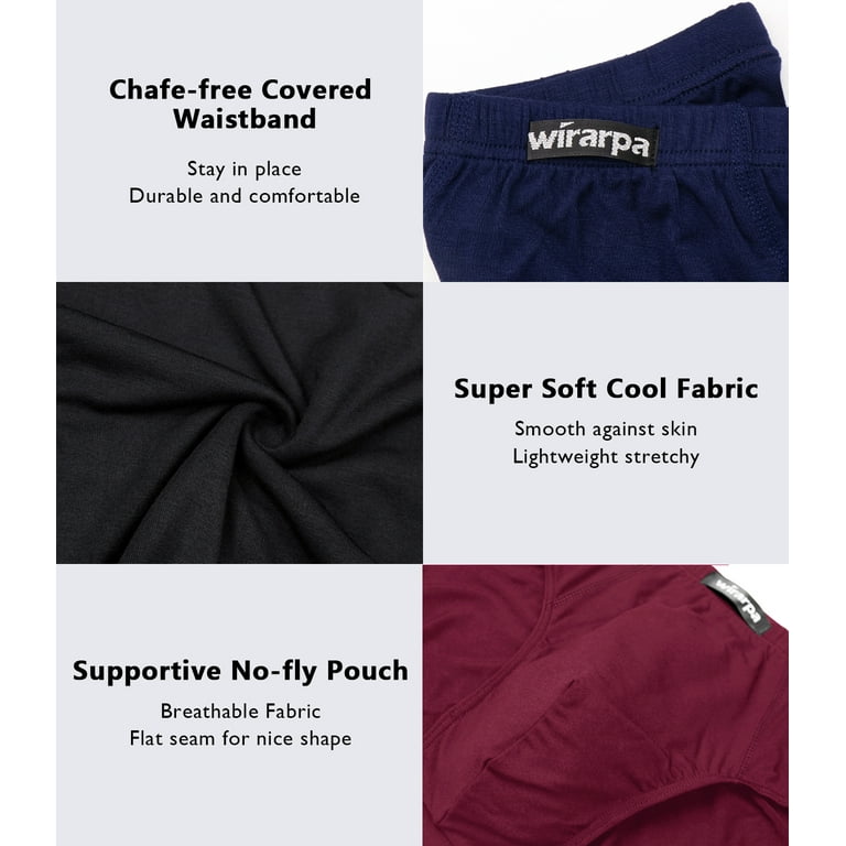 wirarpa Men's 100 Cotton Briefs Underwear No Fly Covered Waistband