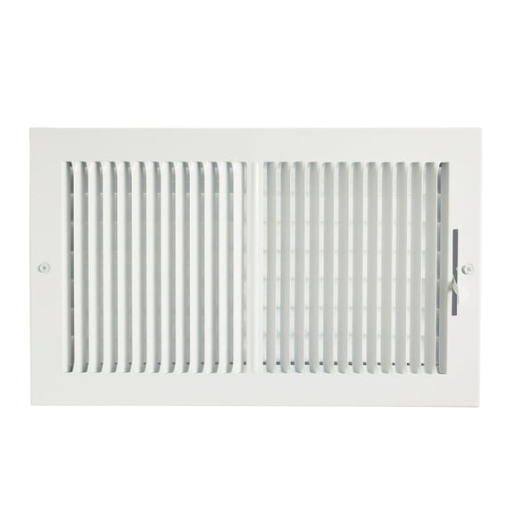 White Air Vent Register, 8x14 Vent Cover with Damper for Wall or Ceiling for HVAC Systems with 13.25 x 7.25 In Opening