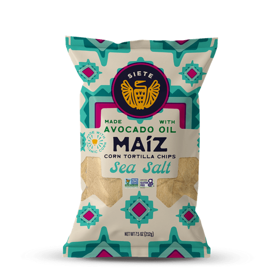 Siete Foods, Sea Salt Maiz Tortilla Chip, Gluten Free, 7.5 oz.