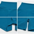 thumbnail image 6 of idosla Women's Biker Shorts 2.5" No Front Seam High Waist Hidden Scrunch Workout Gym Yoga Running Shorts (Blue, S), 6 of 9