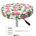 thumbnail image 4 of KLL Rose Flowers Round Bar Chair Cushion Cover 13 inch ,Bar Stool Protector with Elastic, Soft Washable, 4 of 6